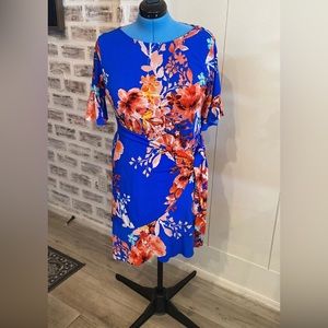 Beige by eci faux wrap Dress Sz L